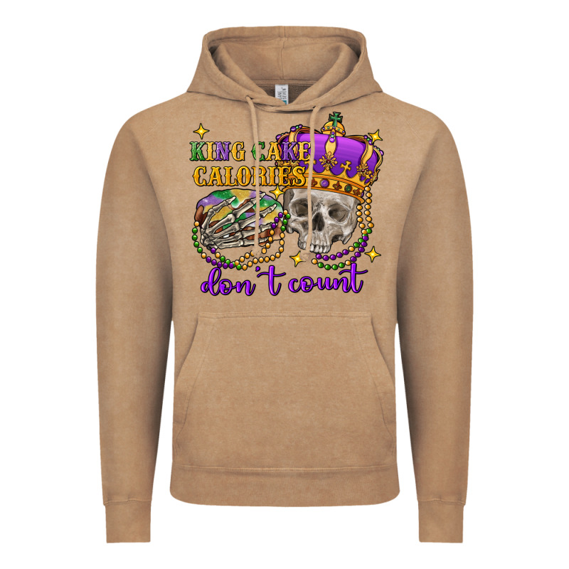 King Cake Calories Don't Count Skull Vintage Hoodie by FaDigitalArtStudio | Teevron