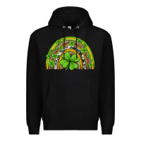 Black western st patricks rainbow Premium Hoodie - Jasminsmagicworld