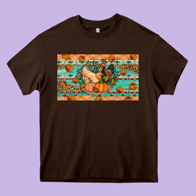 Fall Coop Animals Pumpkin Heavy Core Tee Designed By Artiststas
