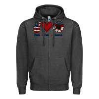 Charcoal Heather Peace Love America Zipper Hoodie - Jasminsmagicworld