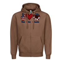 Chestnut Peace Love America Zipper Hoodie - Jasminsmagicworld