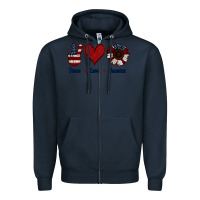 Navy Peace Love America Zipper Hoodie - Jasminsmagicworld