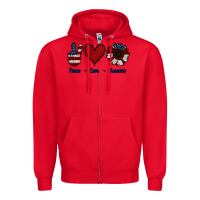 Red Peace Love America Zipper Hoodie - Jasminsmagicworld