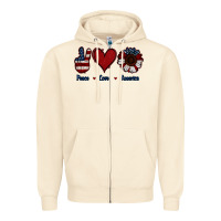 Sandshell Peace Love America Zipper Hoodie - Jasminsmagicworld