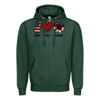 Sports Green Peace Love America Zipper Hoodie - Jasminsmagicworld