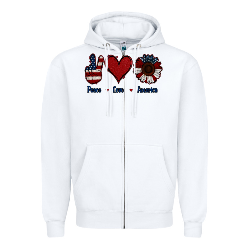 Peace Love America Zipper Hoodie by Jasminsmagicworld | Teevron