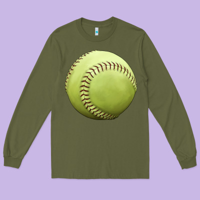Softball Ball Long Sleeve Tee Designed By Jahusdesignshop