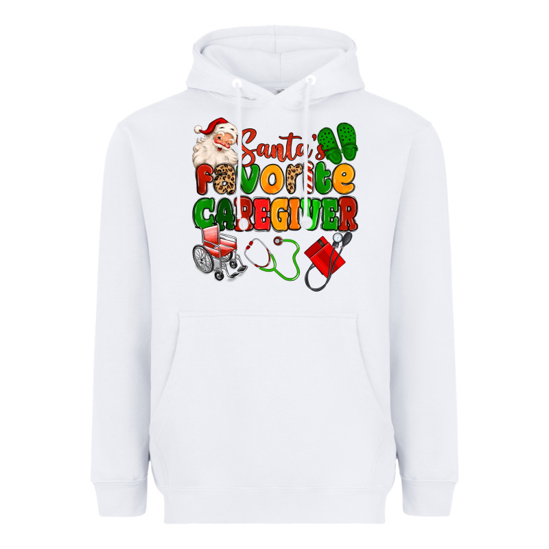 Santas Favorite Caregiver Heavyweight Hoodie by MaliasSmallBusiness | Teevron