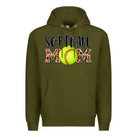 Army Green softball mom Premium Hoodie - AdoDesignShop