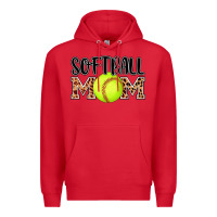 Red softball mom Premium Hoodie - AdoDesignShop