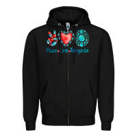 Black Peace Love Turquoise Zipper Hoodie - Jasminsmagicworld