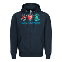 Navy Peace Love Turquoise Zipper Hoodie - Jasminsmagicworld