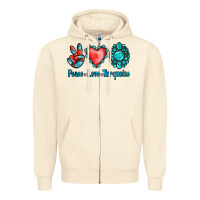 Peace Love Turquoise Zipper Hoodie | Teevron