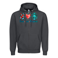 Smoke Peace Love Turquoise Zipper Hoodie - Jasminsmagicworld
