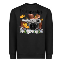 Black photographer floral butterfly film roll vintage camera Heavyweight Sweatshirt - FaDigitalArtStudio