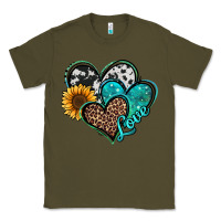 Army Green turquoise sunflower hearts Classic Tee - Jasminsmagicworld