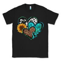Black turquoise sunflower hearts Classic Tee - Jasminsmagicworld
