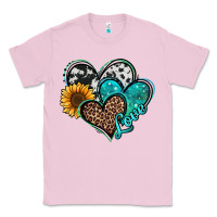 Bubblegum Pink turquoise sunflower hearts Classic Tee - Jasminsmagicworld