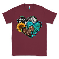 Burgundy turquoise sunflower hearts Classic Tee - Jasminsmagicworld