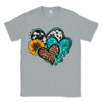 Heather Grey turquoise sunflower hearts Classic Tee - Jasminsmagicworld