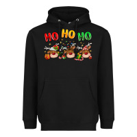 Black ho ho ho reindeer Heavyweight Hoodie - MaliasSmallBusiness