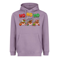 Lavender ho ho ho reindeer Heavyweight Hoodie - MaliasSmallBusiness