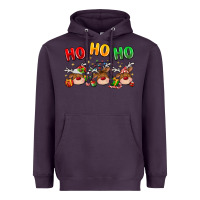 Plum ho ho ho reindeer Heavyweight Hoodie - MaliasSmallBusiness