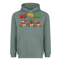 Sage ho ho ho reindeer Heavyweight Hoodie - MaliasSmallBusiness