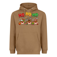 Toasted Coconut ho ho ho reindeer Heavyweight Hoodie - MaliasSmallBusiness