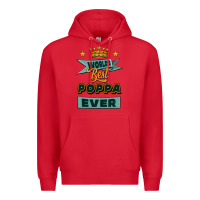 Red world's best poppa ever Premium Hoodie - Jasminsmagicworld