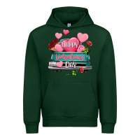Forest Green Happy Valentine's day turquoise truck Urban Hoodie - HowdyJamesFarm