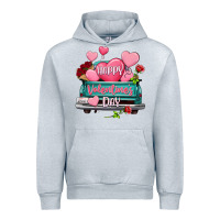 Heather Grey Happy Valentine's day turquoise truck Urban Hoodie - HowdyJamesFarm