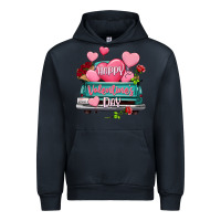 Navy Happy Valentine's day turquoise truck Urban Hoodie - HowdyJamesFarm