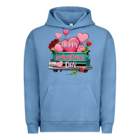 Pigment Pebble Blue Happy Valentine's day turquoise truck Urban Hoodie - HowdyJamesFarm