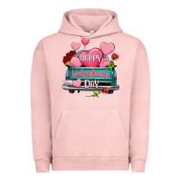 Pigment Salmon Happy Valentine's day turquoise truck Urban Hoodie - HowdyJamesFarm