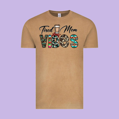 Tired Mom Vibes Vintage Tee Designed By Cowhidedigitalart