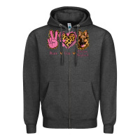 Charcoal Heather Peace Love German Shepherd Zipper Hoodie - Jasminsmagicworld