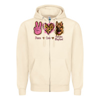 Sandshell Peace Love German Shepherd Zipper Hoodie - Jasminsmagicworld