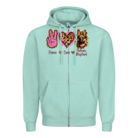 Seafoam Peace Love German Shepherd Zipper Hoodie - Jasminsmagicworld