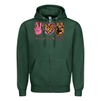 Sports Green Peace Love German Shepherd Zipper Hoodie - Jasminsmagicworld