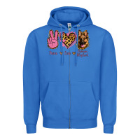 True Royal Peace Love German Shepherd Zipper Hoodie - Jasminsmagicworld