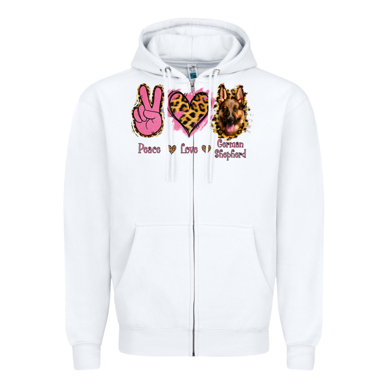 Peace Love German Shepherd Zipper Hoodie by Jasminsmagicworld | Teevron