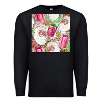Black Pink Christmas Santa Claus and gift box Premium Sweatshirt - NancyCooperArtShop
