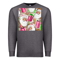 Charcoal Heather Pink Christmas Santa Claus and gift box Premium Sweatshirt - NancyCooperArtShop