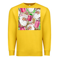 Lemon Pink Christmas Santa Claus and gift box Premium Sweatshirt - NancyCooperArtShop