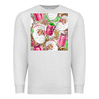 Oatmeal Heather Pink Christmas Santa Claus and gift box Premium Sweatshirt - NancyCooperArtShop