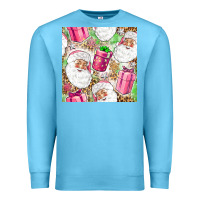 Ocean Blue Pink Christmas Santa Claus and gift box Premium Sweatshirt - NancyCooperArtShop