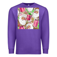 Purple Pink Christmas Santa Claus and gift box Premium Sweatshirt - NancyCooperArtShop