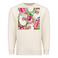 Sandshell Pink Christmas Santa Claus and gift box Premium Sweatshirt - NancyCooperArtShop