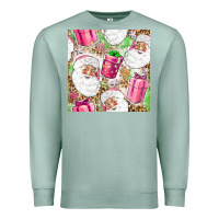 Seafoam Pink Christmas Santa Claus and gift box Premium Sweatshirt - NancyCooperArtShop